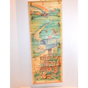 Vintage Rainbow Happy Calander with Back Friendship on Bamboo 1985